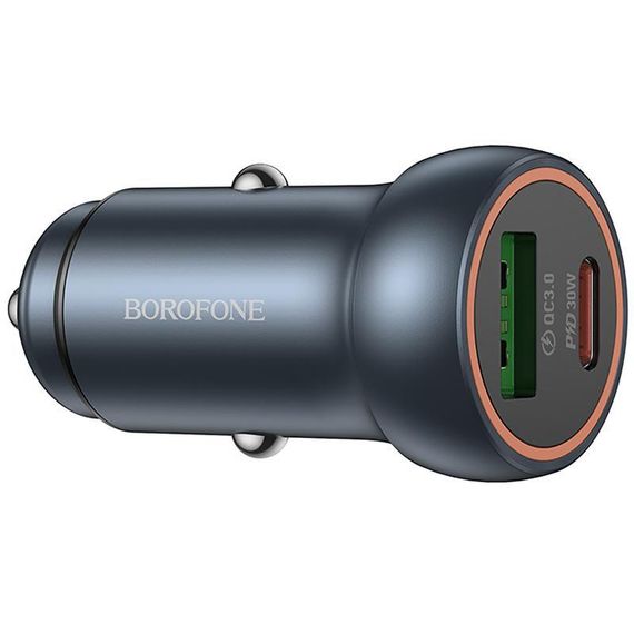 АЗП Borofone BZ32A Fresh PD30W+QC3.0 (1USB-A/1C) Metal gray | Зображення 2