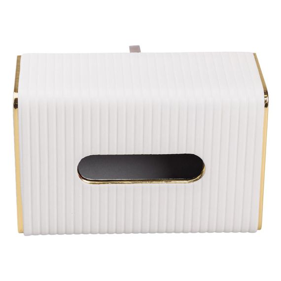 Серветниця з екошкіри прямокутна  21.5х13х9 см органайзер для серветок на стіл, Бежевий | Зображення 2