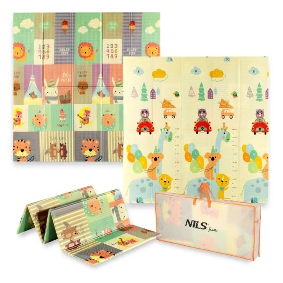 Складной детский коврик MD04 ZOO 195x180 см от NILS FUN