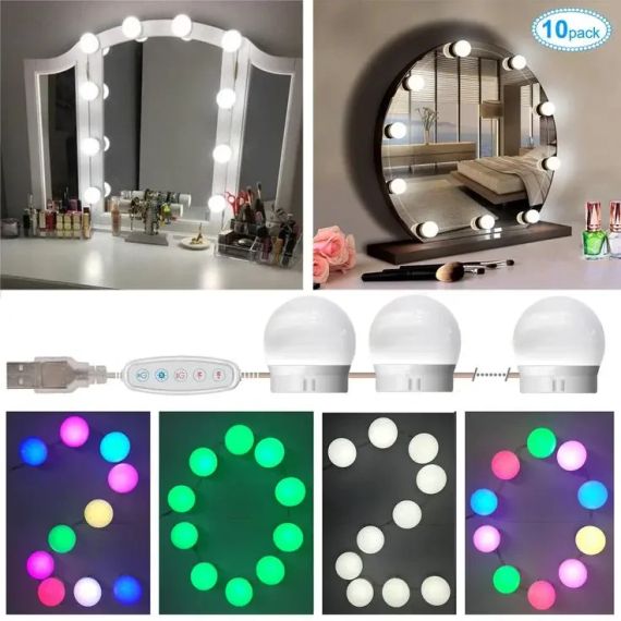 Подсветка для зеркала с пультом регулировкой яркости цвета Vanity Mirror Lights RGB разноцветная | Зображення 5