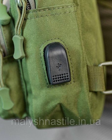 Армійська нагрудна сумка рюкзак з USB портом Захисник Olivia ДЛ7535 | Зображення 4
