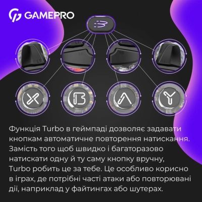 Геймпад GamePro GPX13T 2.4G/BT 5.1/USB/PC/iOS/Android RGB Transparent (GPX13T) | Зображення 4