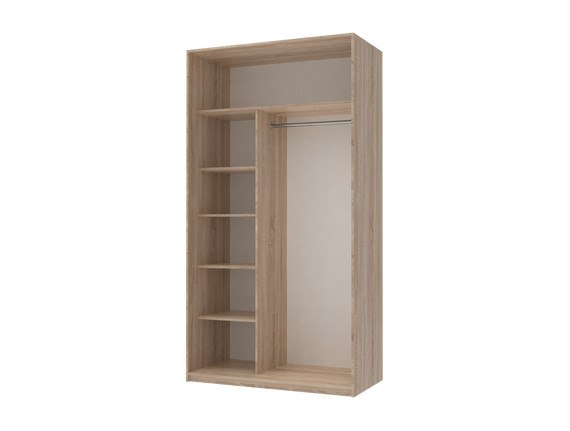 Шкаф купе Сити Лайт Doros Дуб сонома 2 Зеркала 120х60х225 (42002036) | Зображення 1