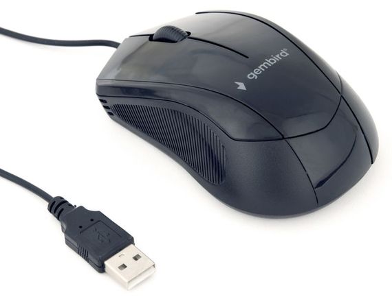 Оптична мишка Gembird MUS-3B-02, USB інтерфейс, чорний колір | Зображення 2