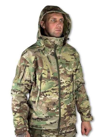 Куртка військова "Шторм" Soft Shell на флісі, мембранна Мультикам 50/4