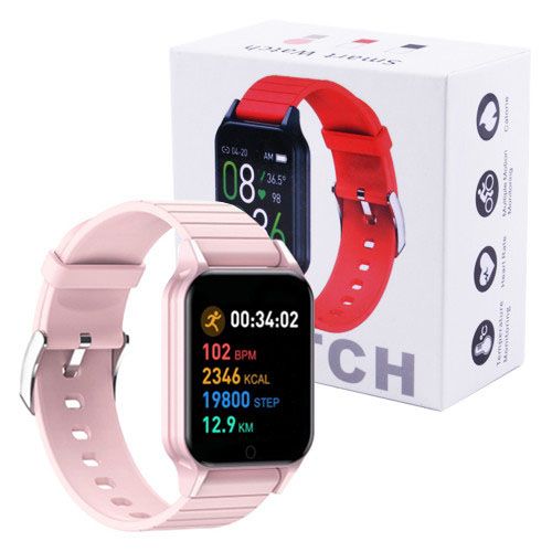 Смарт часы Smart Watch T96 стильные с защитой от влаги и пыли с измерением температура тела. Цвет: розовый | Зображення 3