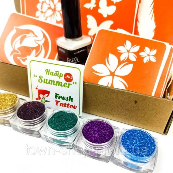 Набор для био-тату "Лето 2.0 - глиттер" set-summer-v2-glitter | Зображення 2