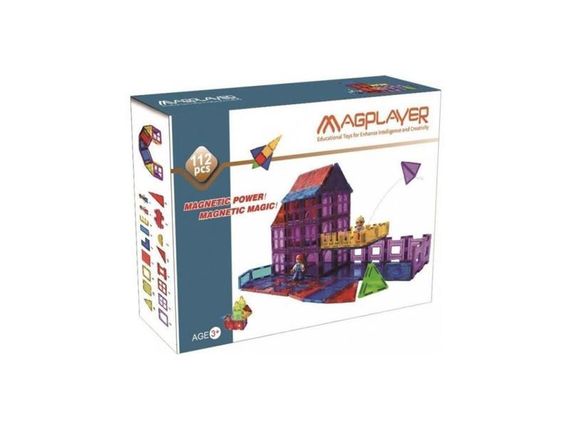 Конструктор Magplayer магнитные плитки 112 эл. MPL-112 (MPL-112)