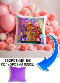 Подушка плюшева Мерч Крафт Дизайн з принтом П'ять ночей з Фредді fnaf 04 бузковий плюш квадратна 33х33 см