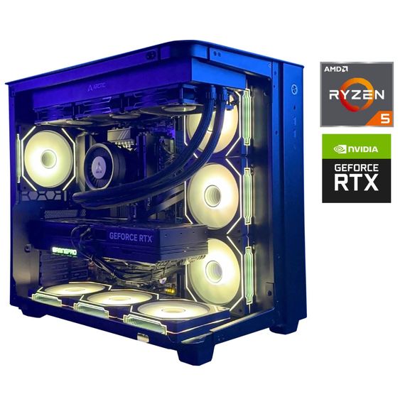 Ігровий ПК Arctic Tower / AMD Ryzen 5 3600 (6 (12) ядер по 3.6 - 4.2 GHz) / 32 GB DDR4 / 500 GB SSD + 1000 GB HDD / nVidia GeForce RTX 2060 Super, 8 GB GDDR6, 256-bit б/в