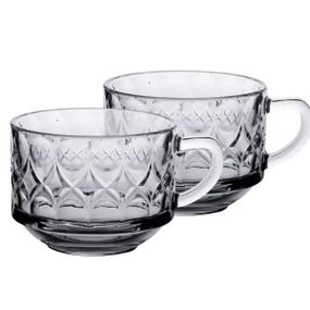 Набор чашек 2 шт из стекла 450 мл чашки для чая и кофе прозрачные