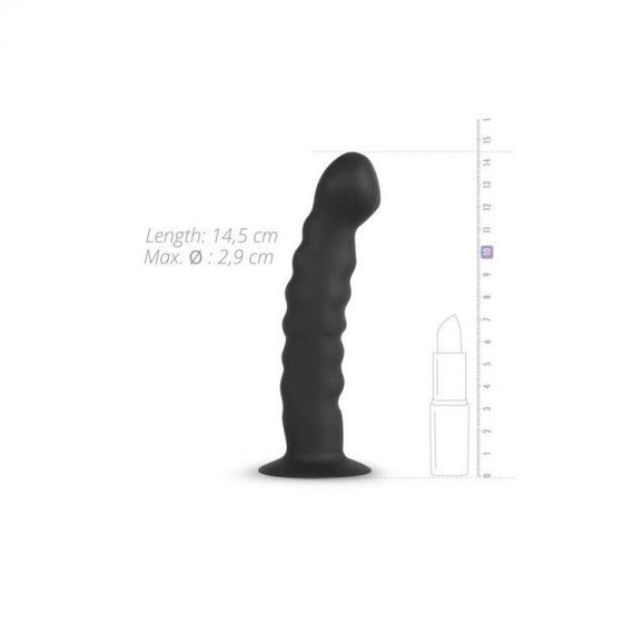 Страпон рельєфний на ременях Easytoys, силіконовий, чорний, 14.5 х 2.9 см | Зображення 3