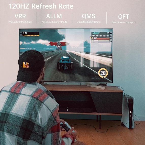 Оптический кабель 8K HDMI 10м, HDMI 2.1, 48Gbps, 8K@60Hz, 4K@120Hz, HDR, eARC, Dolby PS5 Xbox ПК ТВ проектор | Зображення 2