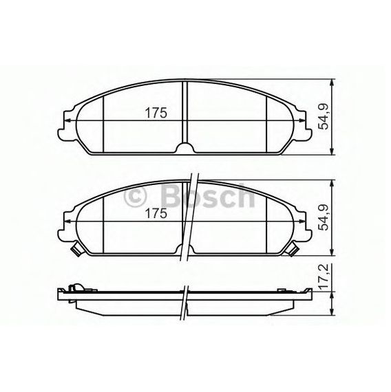 Гальмівні колодки Bosch дискові передні CHRYSLER/DODGE 300C/Caliber/Challenger "F "05 0986494483