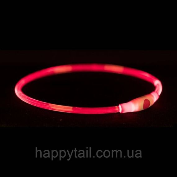 Светодиодный ошейник Trixie Flash Light Ring для собак S-M — силиконовый световой маячок Красный 40 см | Зображення 1