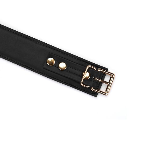 Нашийник з повідцем Liebe Seele Black Organosilicon Collar with Leash, екошкіра | Зображення 5