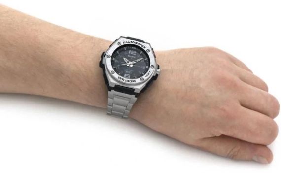 Чоловічі сталеві наручний годинник Casio оригінал Японія Collection MWA-100HD-1AVEF зі сталевим браслетом | Зображення 5