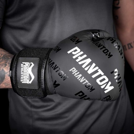 Боксерські рукавиці Phantom APEX Velcro Black 12 унцій (Бинти 4м. в подарунок) | Зображення 9