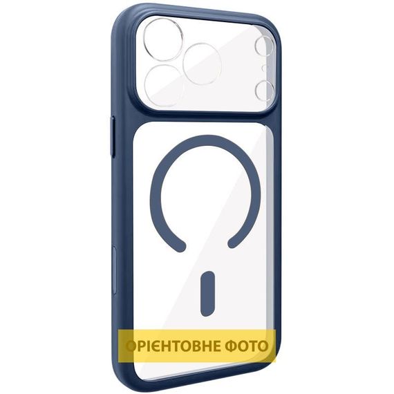 Чехол TPU GETMAN Moon Clear with MagSafe для Apple iPhone 17 (6.3") Blue