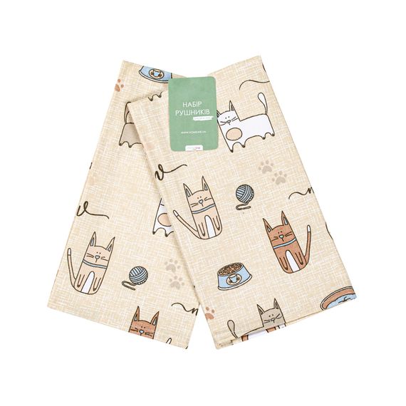 Набір рушників Home Line 65309 Україна 40x60  Бавовна Принт, Бежевий