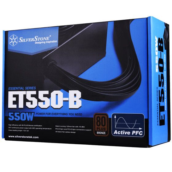 Блок питания SilverStone STRIDER ET550-B V1.2(550W),80+Bronze,aPFC,12см,24+8,6xSATA,4xPCIe,1xFDD,+3 (SST-ET550-B) | Зображення 8
