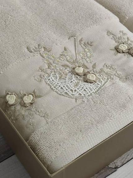 Полотенца PupillaElanur Zontik gri Пенье набор 2шт