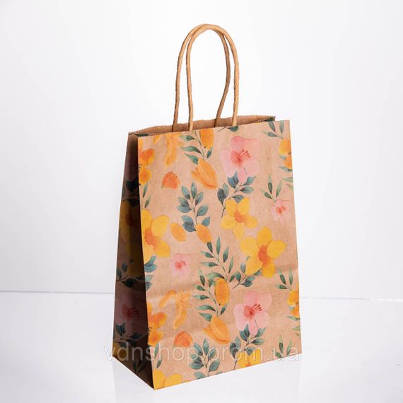 Набір подарункових крафтових пакетів з паперу 12 (шт.) гарні пакети для подарунків 15×8×21 (см) HP-10359-6Y | Зображення 1