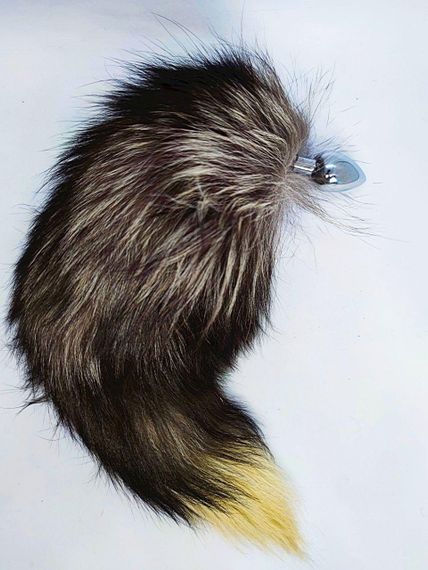Анальна пробка S з хвостом DS Fetish Anal plug S fox tail black fox Sex Aura