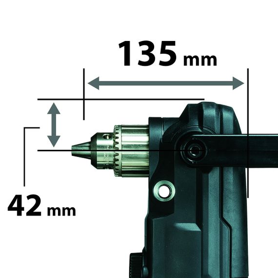 Дриль кутовий акумуляторний Makita DA001GZ (1.5-13 мм, 0-400/1500 об/хв, 136 Нм, BL, XGT, без акумуляторів та зарядного пристрою) | Зображення 4