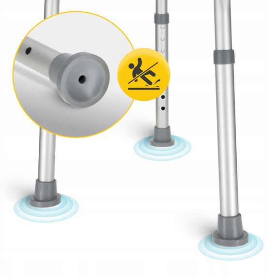 Стілець-табурет поворотний 4FIZJO для ванної та душу, регульований White/Grey (P-5905973403412) | Зображення 2