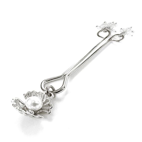 Затискач для клітора перлина з мушлею та кристалами Art of Sex - Margie clit clamp