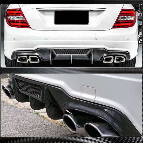 Дифузор заднього бампера V4 (для AMG SD/Coupe 2012-2014, Карбон) для Mercedes C-class W204 рр | Зображення 2