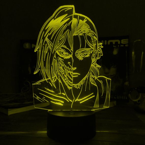 Акриловий світильник-нічник Ерен Єгер жовтий tty-n001734