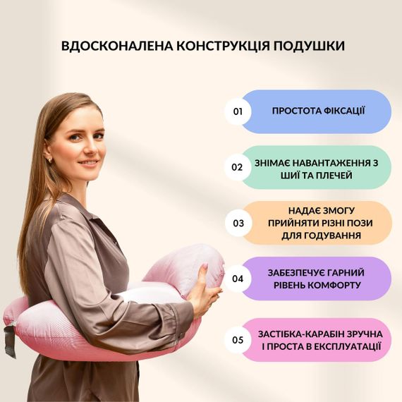 Подушка для кормления Диванчик Sei Design  60х70х16 см хлопок антиаллергенная полоска розовая (8-35409*003) | Зображення 1
