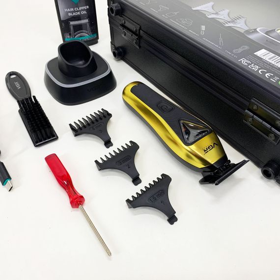 Тример VGR V-994, акумуляторний, мотор MAGLEV VECTOR 3.0, 3 насадки, зарядна станція, кейс | Зображення 7