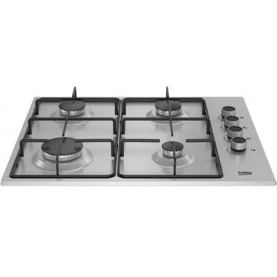 Варильна поверхня газова Beko HIGG64123SX - 60см/4 конфорки/емаль/газ-контроль/нержавіюча сталь (HIGG64123SX) | Зображення 1