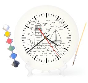 Дитячий набір для творчості годинник розмальовка Маяк 30 см (Г0047)