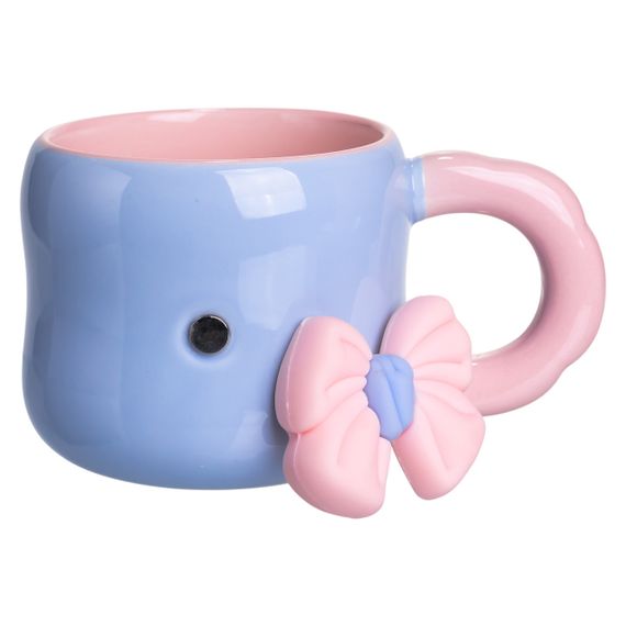 Кубок порцелянова з магнітом Бант 400 (мл) подарункова кружка прикольна чашка для дітей на подарунок Блакитний з рожевим FM-52D | Зображення 2
