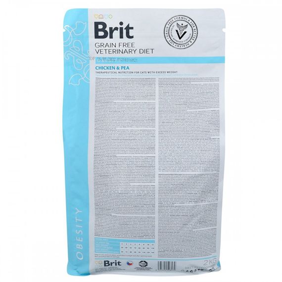 Корм сухий Brit Grain Free VetDiet Cat Obesity для котів з зайвою вагою та ожирінням з куркою та горохом 2 кг | Зображення 4