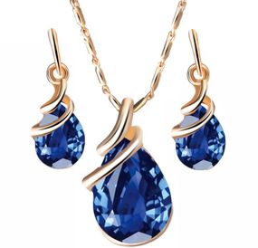 Набор серьги с подвеской Primo Water Drop - Dark Blue