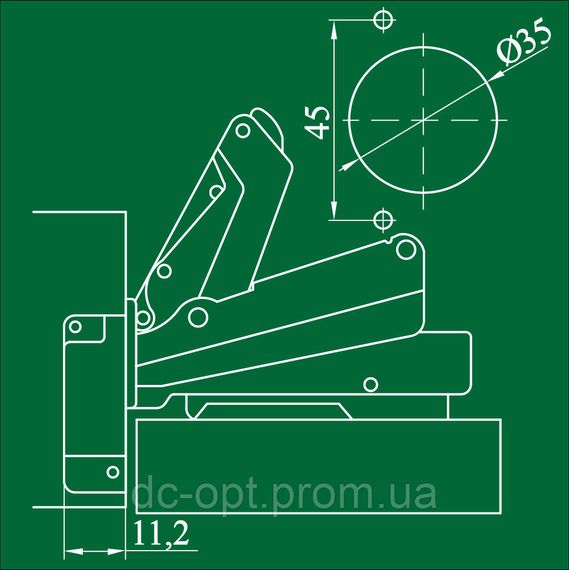 Завіс 175° трансформер з доводчиком і посиленною монтажною планкою Сlip On ДС СтандартЛайн | Зображення 2