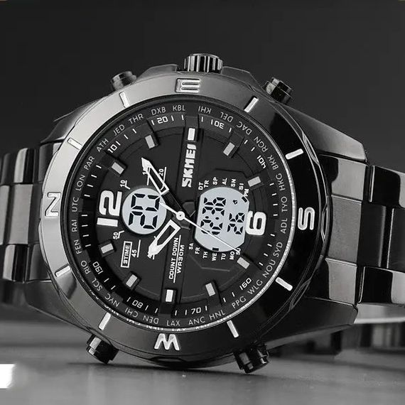 Годинник наручний чоловічий SKMEI 1670BKWT BLACK-WHITE. Колір: чорний | Зображення 3