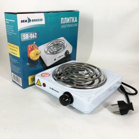 Настільна плита електрична Sea Breeze SB-062 1000 Вт, настільна одноконфоркова, плита побутова