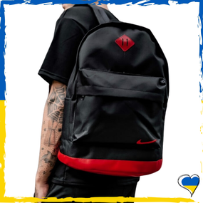 Рюкзак Nike. Дно екошкіра. Рюкзак Найк чорний. Унісекс рюкзак, вмісткий