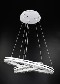 Люстра світлодіодна підвісна LED світильник для квартири на стелю лед з пультом 26057 Білий 40-120х50х50 см.