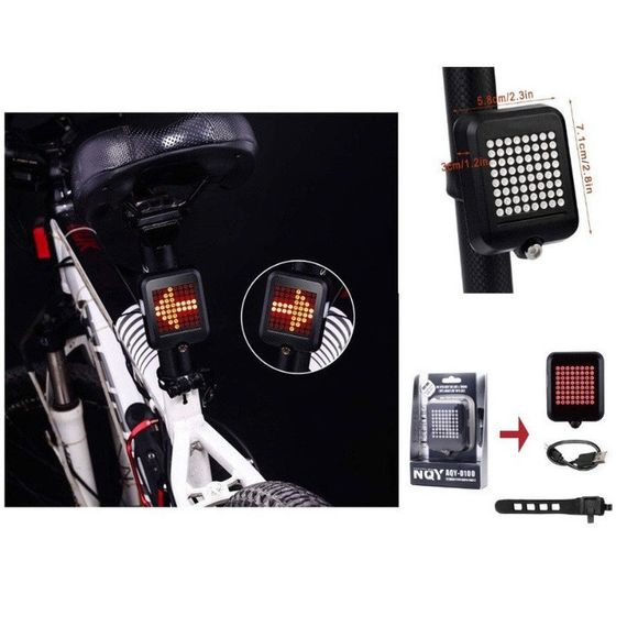 Велофонарь задний на багажник AQY-0100, Велофара с задним стоп сигналом, Мигалка велосипедная AV-84 | Зображення 1