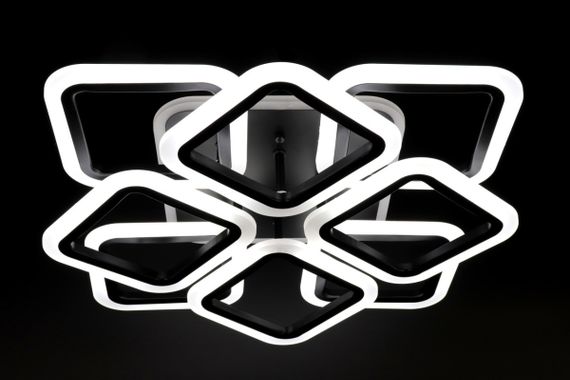 Люстра світлодіодна стельова LED світильник для квартири на стелю лед з пультом 25753 Чорний 11х50х50 см. | Зображення 1