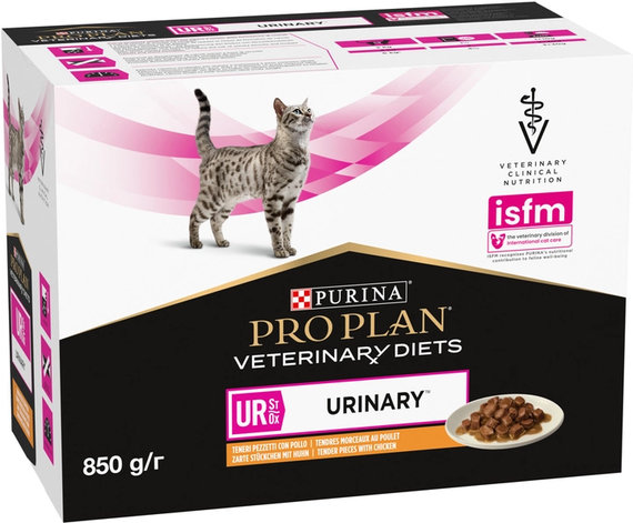 Вологий корм Purina Pro Plan Veterinary Diets UR Urinary для котів при сечокам'яній хворобі з куркою 30х85г | Зображення 2