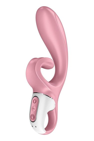 Смартвібратор-кролик Satisfyer Hug Me Pink, 2 мотори, діаметр 4,2см, широка кліторальна частина | Зображення 1