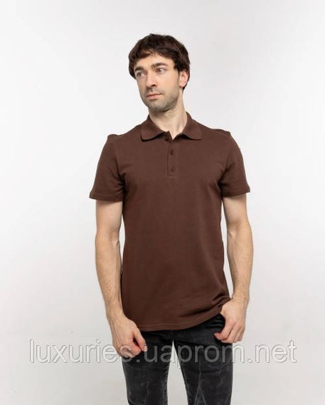 Коричнева футболка Поло, Коричнева чоловіча Поло з коміром і коротким рукавом, чоловіча футболка Поло